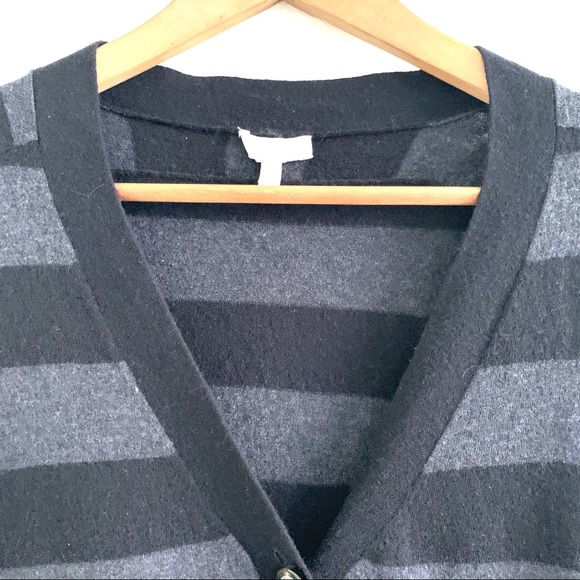 Joie Crop Cardigan ButtonDown Stripe Wool Cashmere - Picture 3 of 8